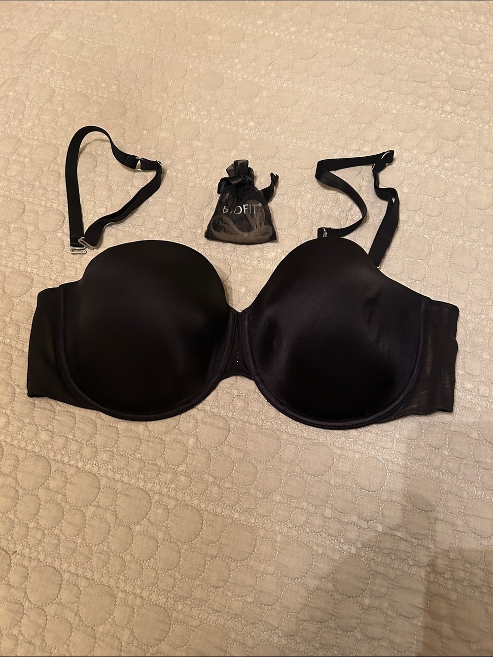 Victoria’s Secret BioFit Multi-Way Bra 38DD Black Strapless Convertible